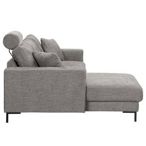 Ecksofa Arietta mit Longchair Webstoff Cieli: Grau - Longchair davorstehend links