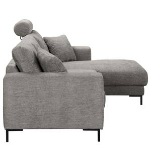 Ecksofa Arietta mit Longchair Webstoff Cieli: Grau - Longchair davorstehend rechts