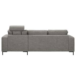 Ecksofa Arietta mit Longchair Webstoff Cieli: Grau - Longchair davorstehend rechts