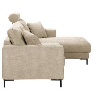 Ecksofa Arietta mit Longchair Webstoff Cieli: Beige - Longchair davorstehend rechts