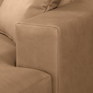 Ecksofa Arietta mit Longchair Microfaser Gardi: Hellbraun - Longchair davorstehend rechts