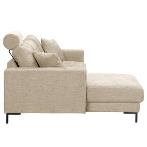 Ecksofa Arietta mit Longchair Webstoff Cieli: Beige - Longchair davorstehend links