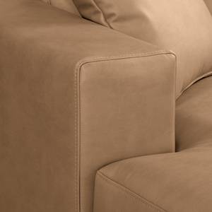 Hoekbank Arietta met chaise longue Microvezel Gardi: Lichtbruin - Longchair vooraanzicht links