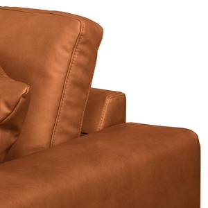 Ecksofa Arietta mit Longchair Microfaser Gardi: Dunkelbraun - Longchair davorstehend links