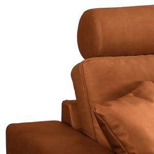 Ecksofa Arietta mit Longchair Microfaser Gardi: Dunkelbraun - Longchair davorstehend links