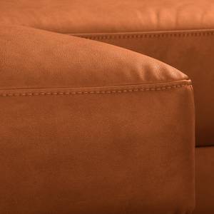 Ecksofa Arietta mit Longchair Microfaser Gardi: Dunkelbraun - Longchair davorstehend links