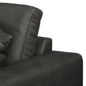 Ecksofa Arietta mit Longchair Microfaser Gardi: Schwarz - Longchair davorstehend links