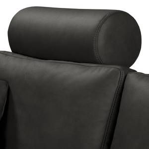 Ecksofa Arietta mit Longchair Microfaser Gardi: Schwarz - Longchair davorstehend links