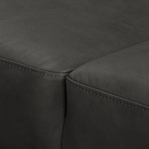 Ecksofa Arietta mit Longchair Microfaser Gardi: Schwarz - Longchair davorstehend links