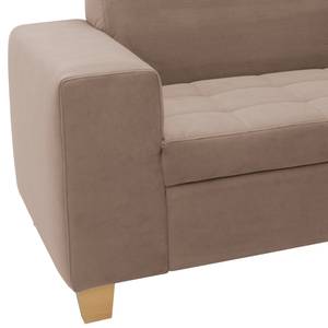 Ecksofa Roblin Samt Loana: Taupe - Longchair davorstehend rechts - Keine Funktion