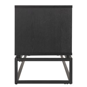 Meuble TV Hult 150 cm Plaqué bois véritable - Peuplier noir