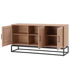 Sideboard Hult mit 3 Türen Echtholzfurnier - Pappel Hell