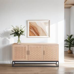 Sideboard Hult mit 3 Türen Echtholzfurnier - Pappel Hell