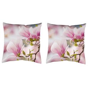 Dekokissen Magnolia 2er-Set Webstoff - Rosé - 50 x 50 cm