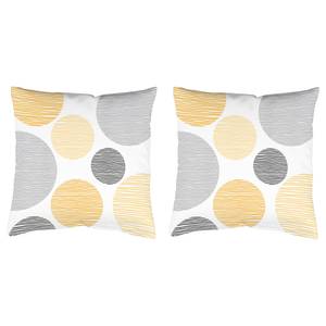 Housses de coussins Borden - Lot de 2 Tissu - Jaune - 50 x 50 cm