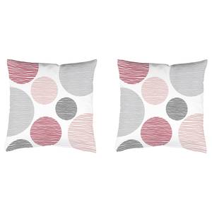 Sierkussen Borden set van 2 geweven stof - Oud roze - 40 x 40 cm