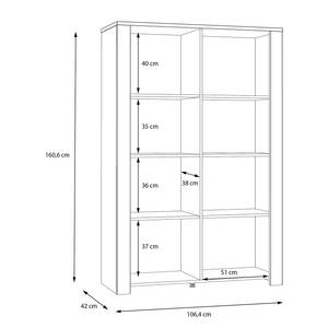 Vitrinekast Vassia 106 cm Heldergrijs