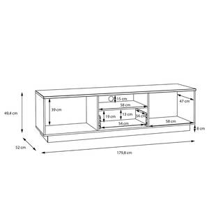 TV-Lowboard Jumapo Zinneiche Dekor / Grau