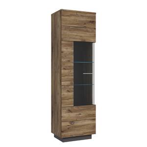 Vitrine Jumapo Marron - Gris - Bois manufacturé - 60 x 201 x 41 cm