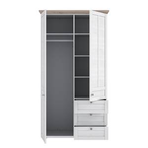 Drehtürenschrank Ilay Schneeeiche Dekor / Eiche Nelson Dekor - Breite: 105 cm