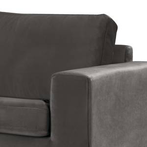 Fauteuil BOVLUND structuurstof - Velours Sadia: Donkergrijs