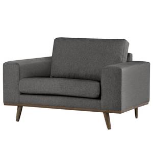 Fauteuil BOVLUND structuurstof - Velours Lark: Donkergrijs