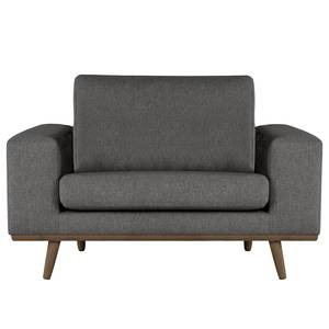 Fauteuil BOVLUND structuurstof - Velours Lark: Donkergrijs