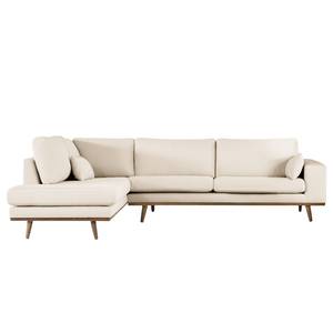 Ecksofa BOVLUND mit Ottomane Bouclé Stoff Eurona: Beige - Ottomane davorstehend links