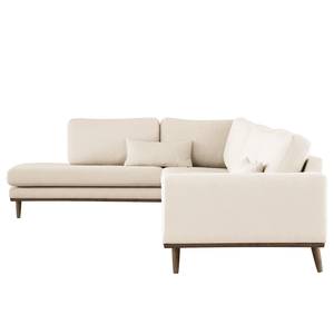 Ecksofa BOVLUND mit Ottomane Bouclé Stoff Eurona: Beige - Ottomane davorstehend links