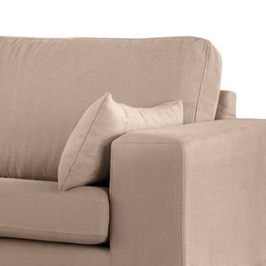 Canapé d’angle BOVLUND avec ottomane Tissu Vele: Taupe - Méridienne longue à gauche (vue de face)