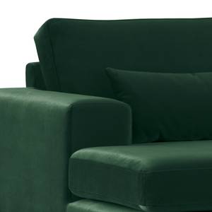 Canapé d’angle BOVLUND avec méridienne Tissu structuré - Velours Sadia: Vert vieilli - Méridienne courte à gauche (vue de face)