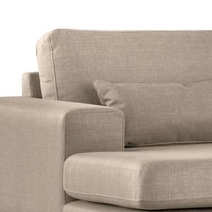 Ecksofa BOVLUND mit Longchair Strukturstoff Otrera: Taupe - Longchair davorstehend links