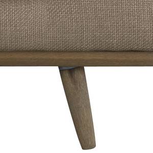 Ecksofa BOVLUND mit Longchair Strukturstoff Otrera: Taupe - Longchair davorstehend links