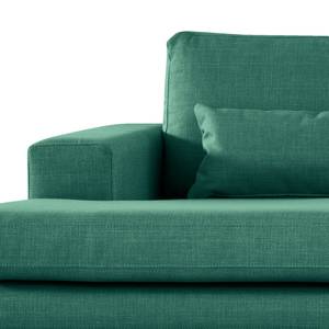 Divano con chaise longue BOVLUND Tessuto strutturato Otrera: verde scuro - Longchair preimpostata a sinistra