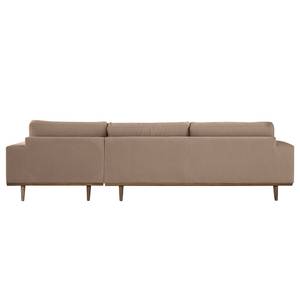 Ecksofa BOVLUND mit Longchair Baumwollstoff Vele: Taupe - Longchair davorstehend rechts