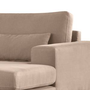 Ecksofa BOVLUND mit Longchair Baumwollstoff Vele: Taupe - Longchair davorstehend rechts