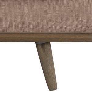 Ecksofa BOVLUND mit Longchair Baumwollstoff Vele: Taupe - Longchair davorstehend rechts