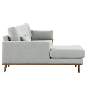 Ecksofa BOVLUND mit Longchair Baumwollstoff Vele: Grau - Longchair davorstehend links