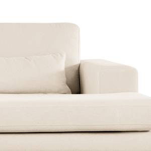 Hoekbank BOVLUND met chaise longue structuurstof - Bouclé Stof Eurona: Beige - Longchair vooraanzicht rechts