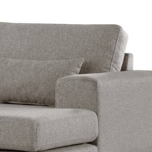 Ecksofa BOVLUND mit Longchair Webstoff Lark: Braungrau - Longchair davorstehend rechts