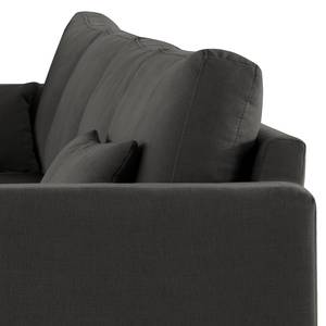 Ecksofa BOVLUND mit Longchair Baumwollstoff Vele: Anthrazit - Longchair davorstehend rechts