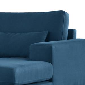 Ecksofa BOVLUND mit Longchair Baumwollstoff Vele: Blau - Longchair davorstehend rechts