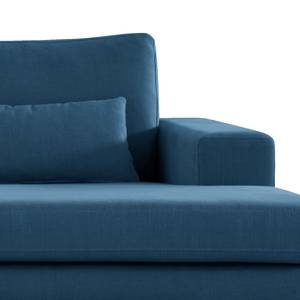 Ecksofa BOVLUND mit Longchair Baumwollstoff Vele: Blau - Longchair davorstehend rechts