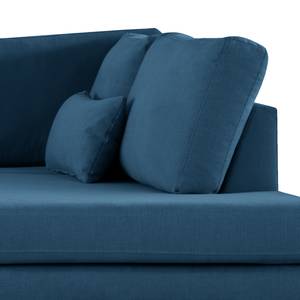 Canapé panoramique BOVLUND Tissu Vele: Bleu - Méridienne courte à gauche / longue à droite (vue de face)
