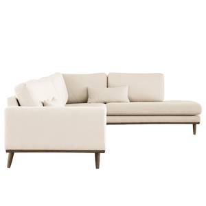 Ecksofa BOVLUND mit Ottomane Bouclé Stoff Eurona: Beige - Ottomane davorstehend rechts