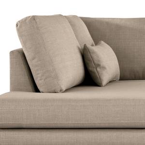 Wohnlandschaft BOVLUND Strukturstoff Otrera: Taupe - Longchair davorstehend rechts / Ottomane links