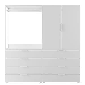 Armoire à vêtements Nikko 186 cm tiroirs Blanc alpin - Poignée en métal