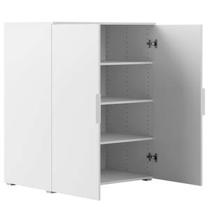 Kleiderschrank Nikko 186 cm Schubladen Alpinweiß - Metallgriff