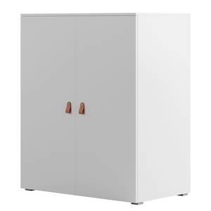 Armoire à vêtements Nikko 186 cm portes Blanc alpin - Poignée en cuir