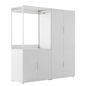 Armoire à vêtements Nikko 186 cm portes Blanc alpin - Poignée en métal